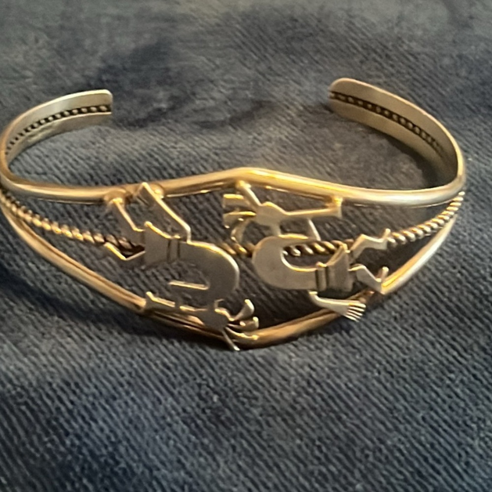 Vintage Kokopelli Sterling silver cuff
